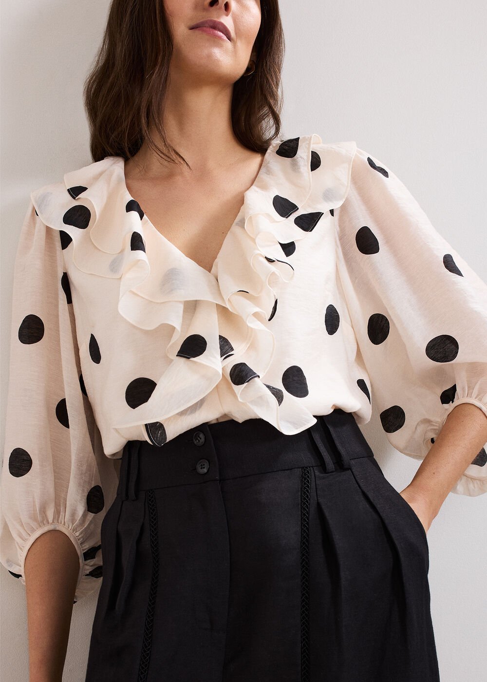 Jaqlyn Spot Blouse - Pink