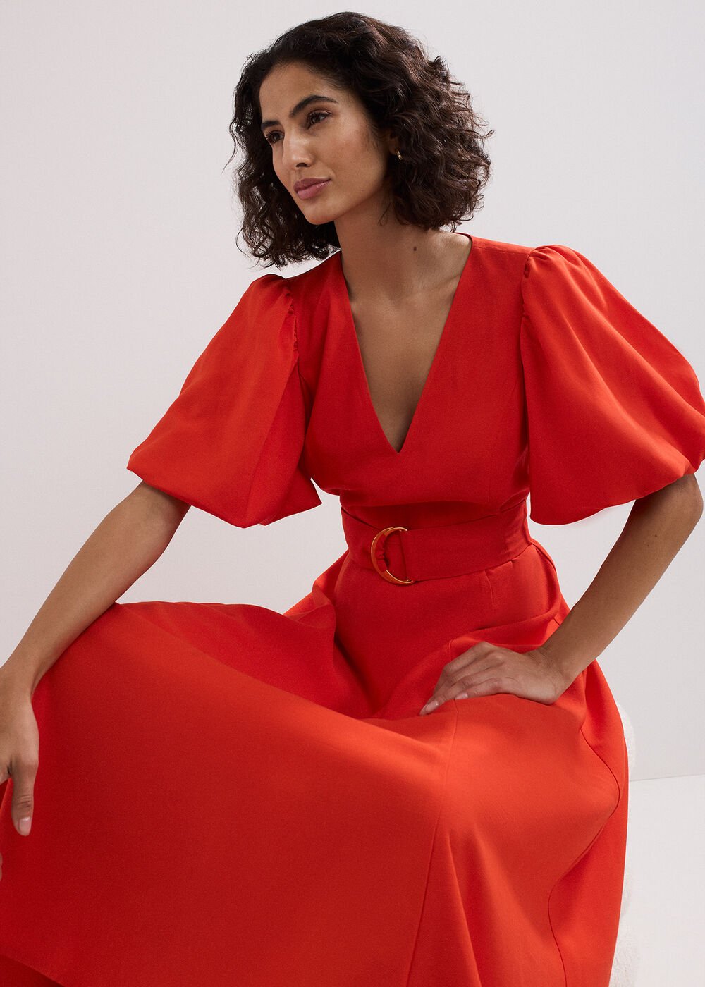 Zarah Midi Dress - Orange