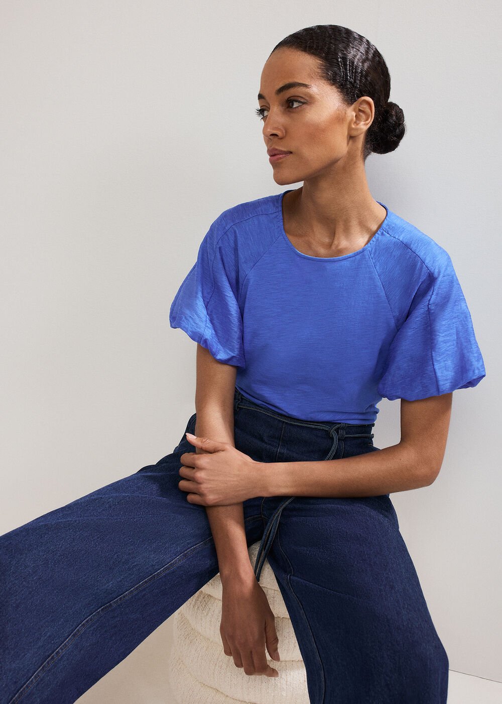 Tate Puff Sleeve Top - Blue