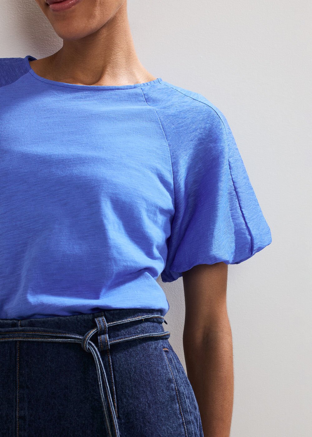 Tate Puff Sleeve Top - Blue