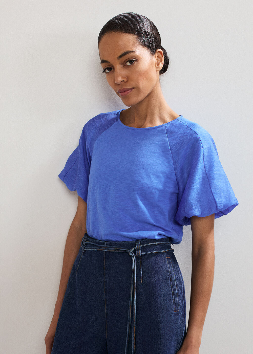 Tate Puff Sleeve Top - Blue