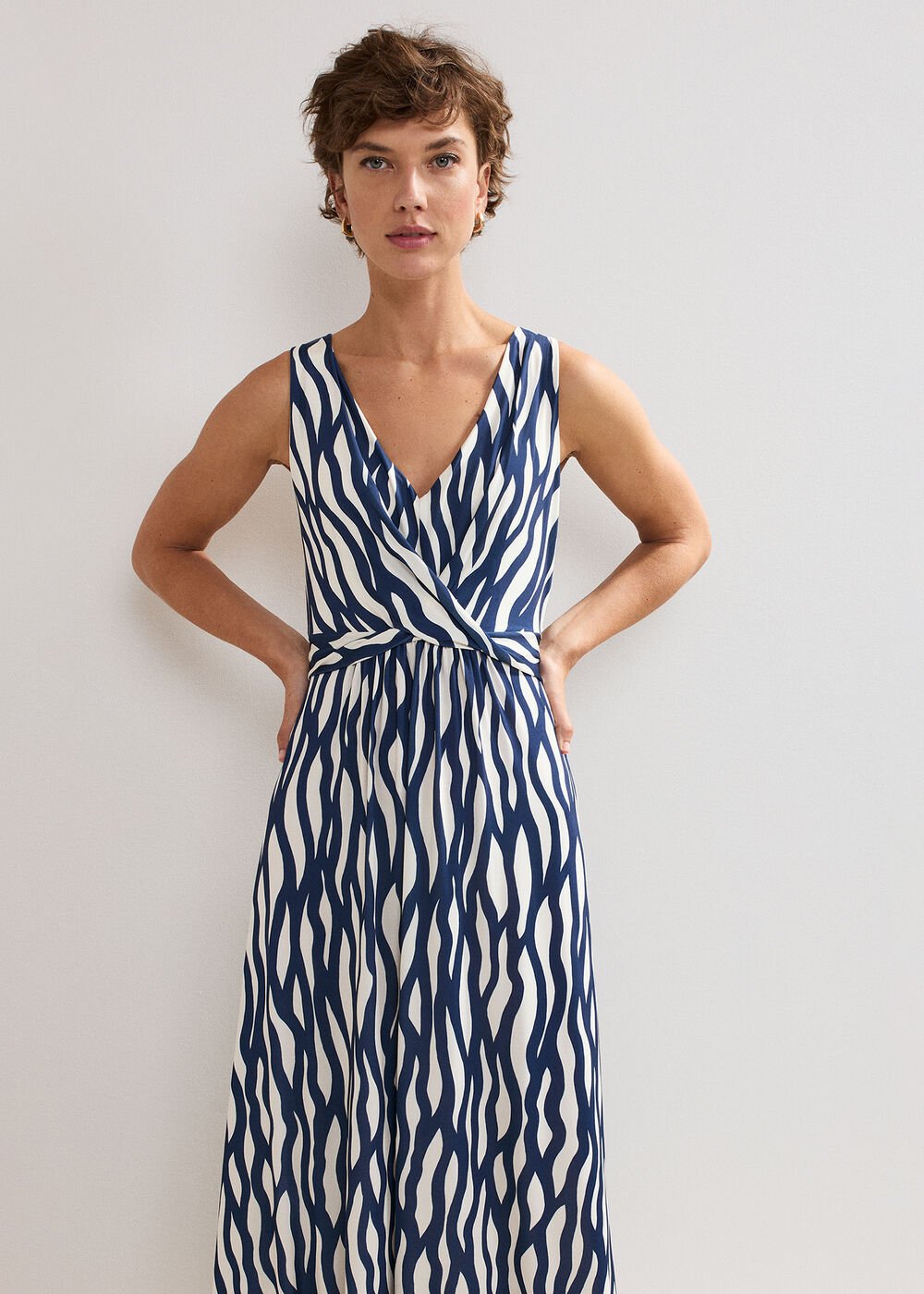 Artemis Dress - Navy/Ivory