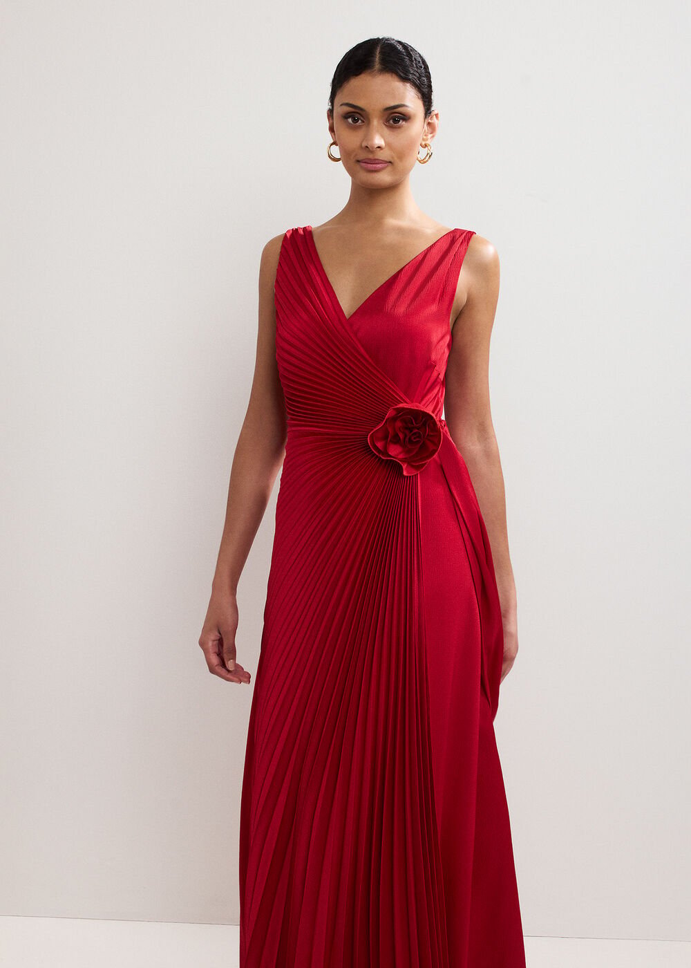 Emlyn Pleated Dress - Red