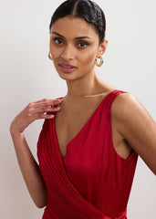 Emlyn Pleated Dress - Red