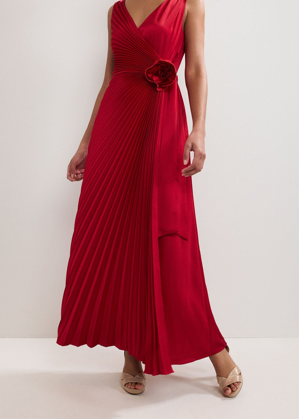 Emlyn Pleated Dress - Red