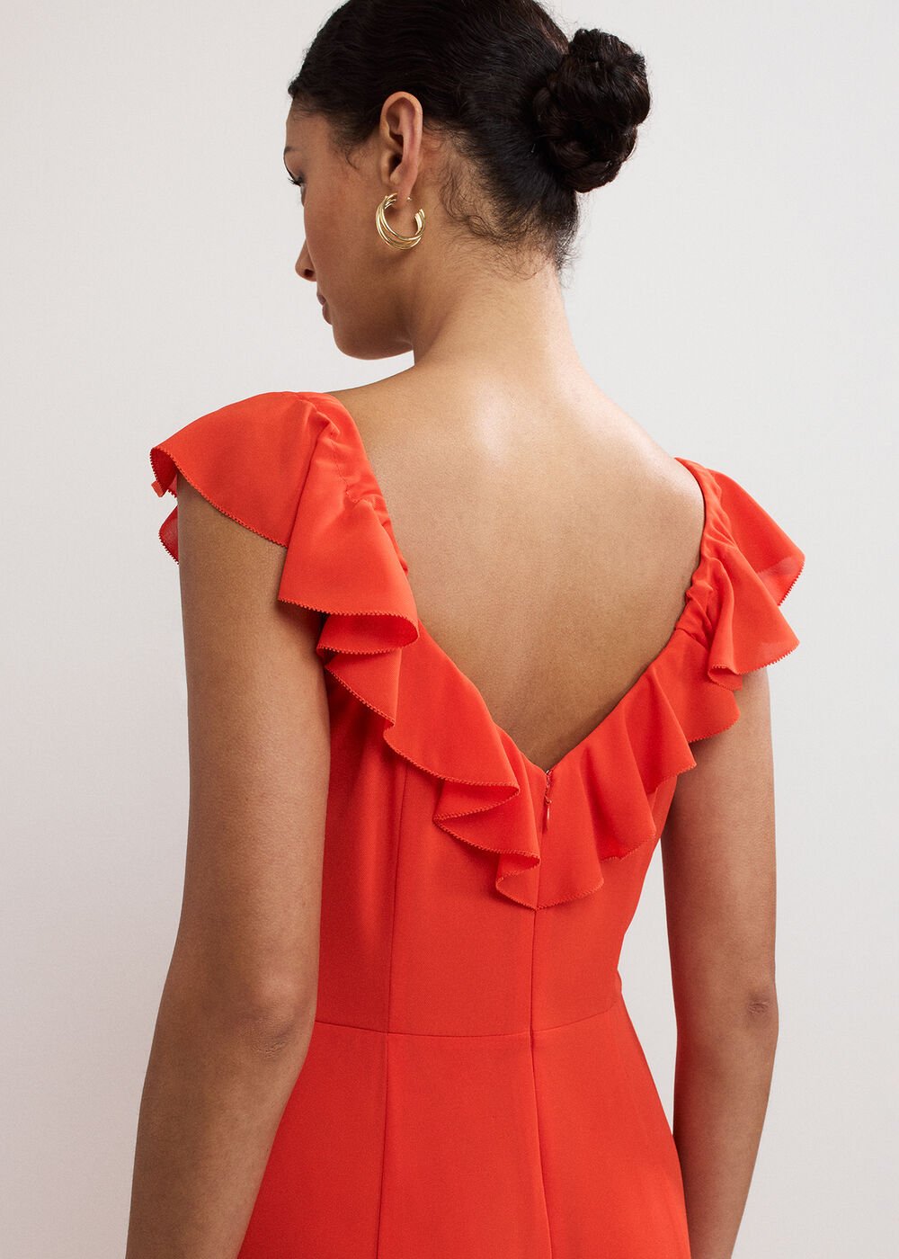 Lianah Ruffle Maxi Dress - Orange