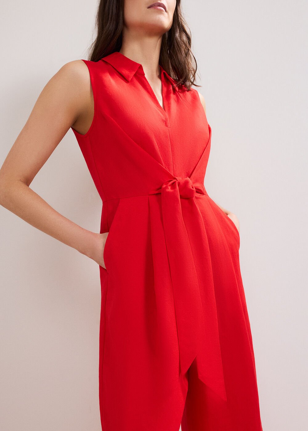Becky Tie Front Jump - Red
