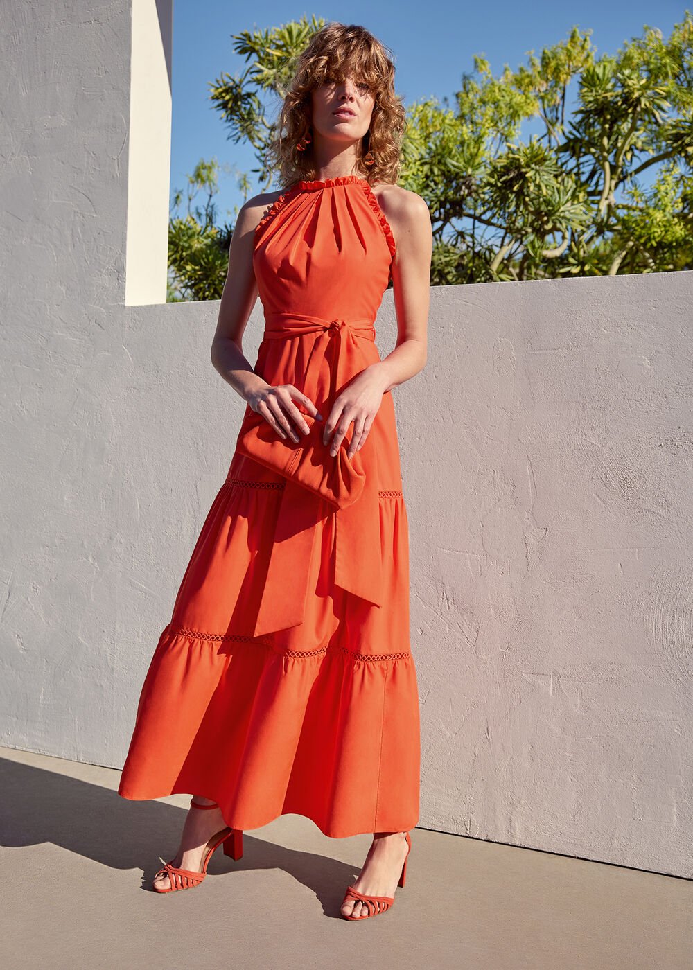 Nolia Cotton Dress - Orange