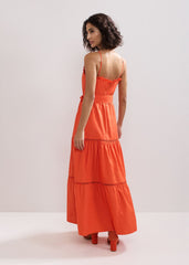 Nolia Cotton Dress - Orange