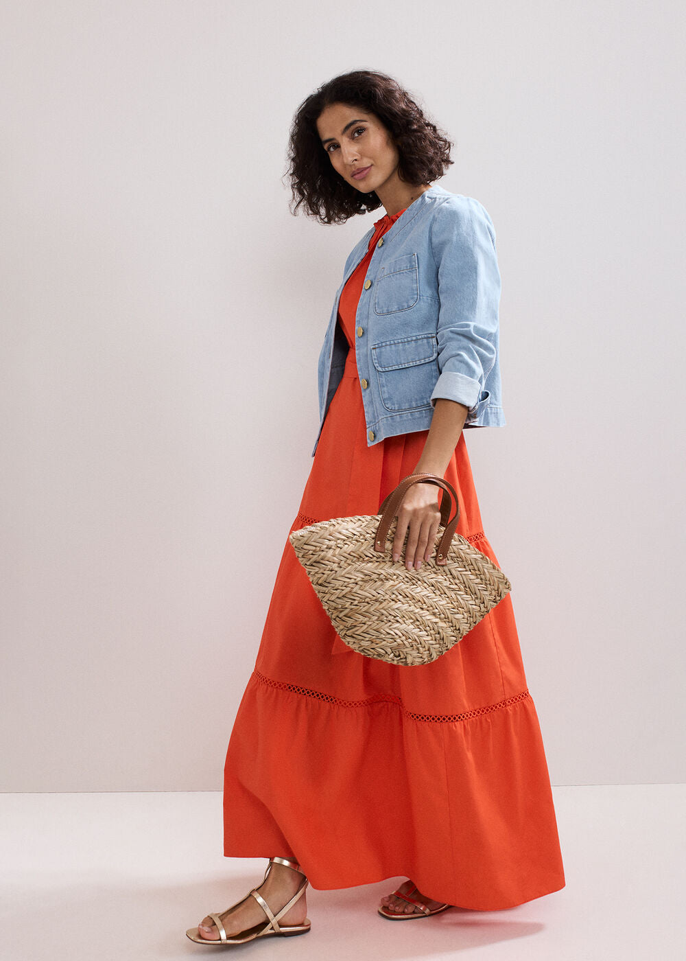 Nolia Cotton Dress - Orange