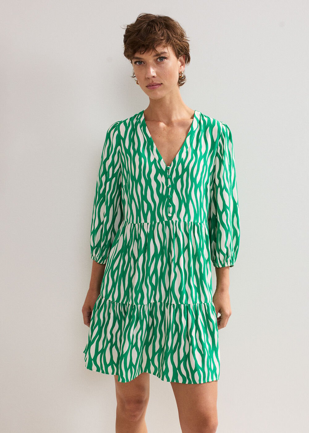 Penele Squiggle Dress - Green