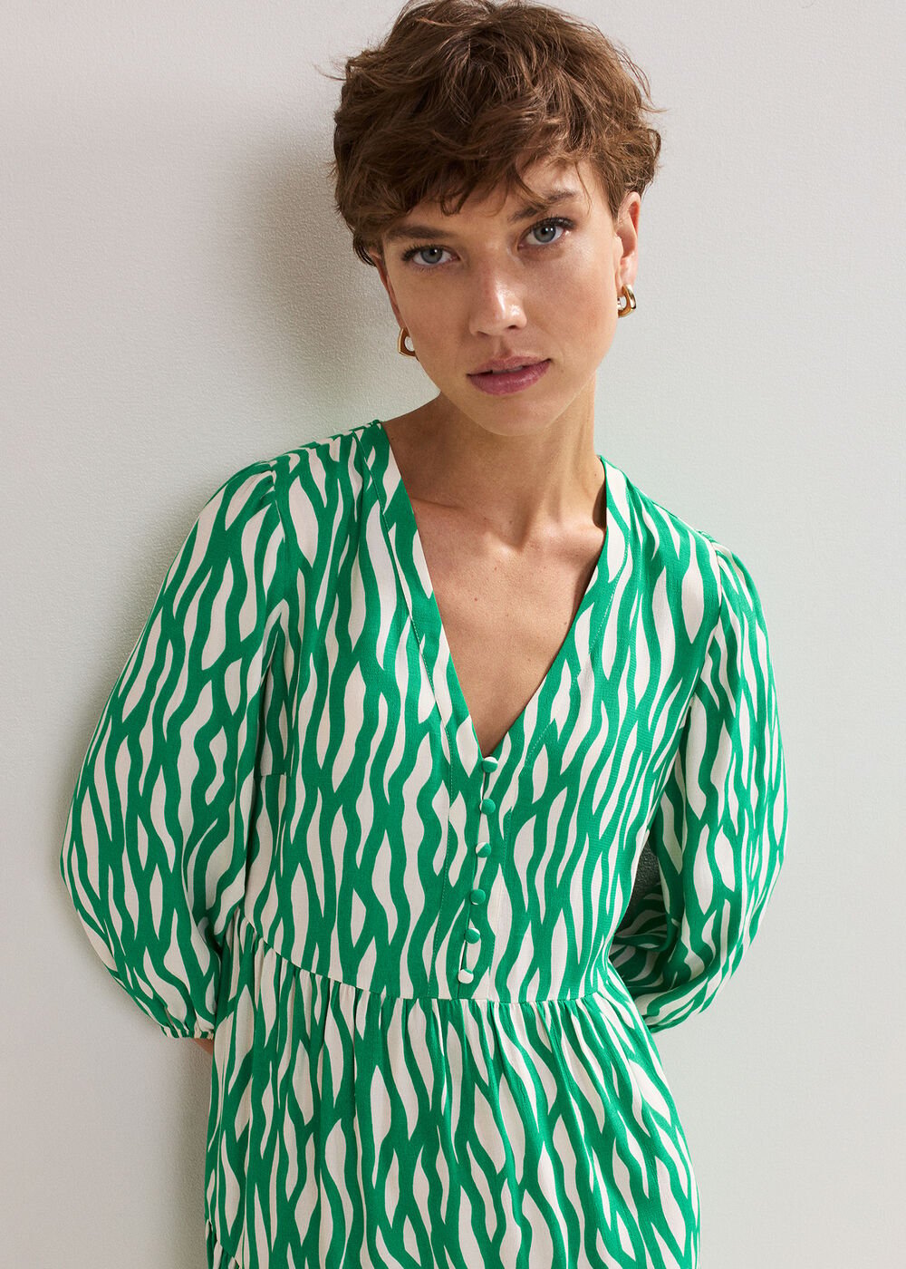 Penele Squiggle Dress - Green