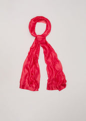 Satin Trim Scarf - Coral