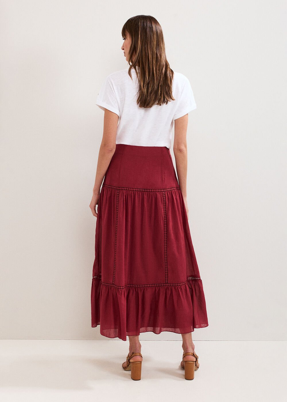 Kyla Trim Maxi Skirt - Burgundy