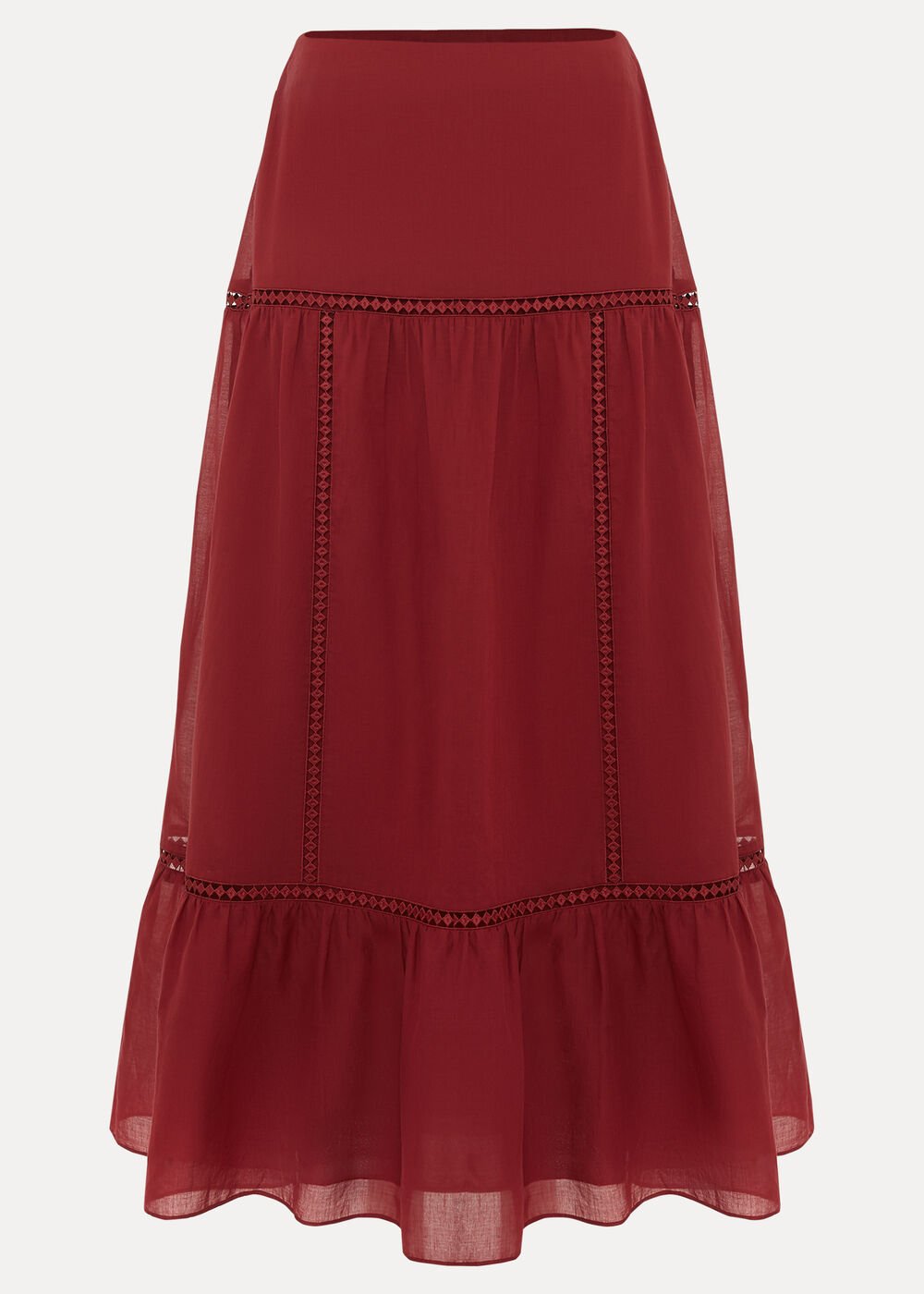 Kyla Trim Maxi Skirt - Burgundy