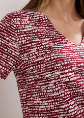 Alice Spot Print Top - Burgundy