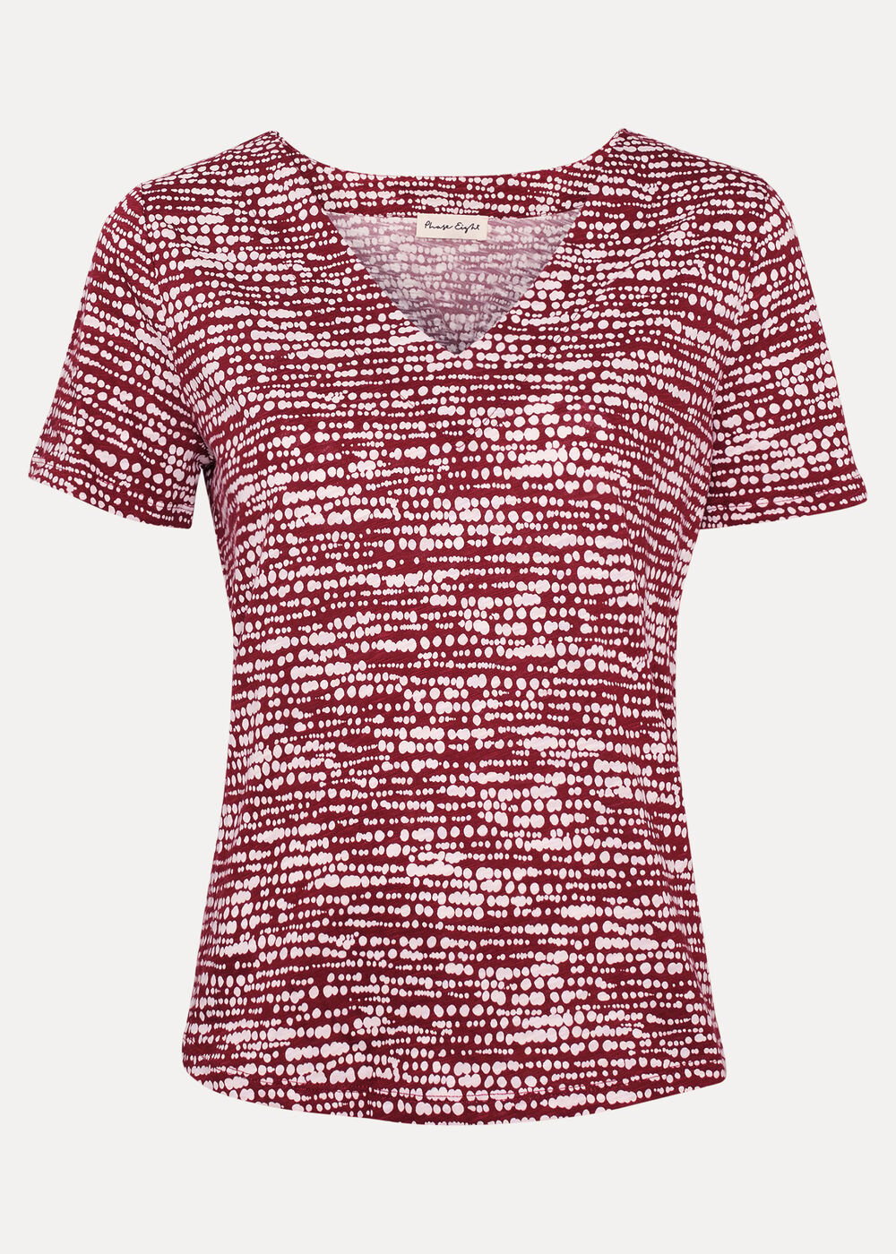 Alice Spot Print Top - Burgundy