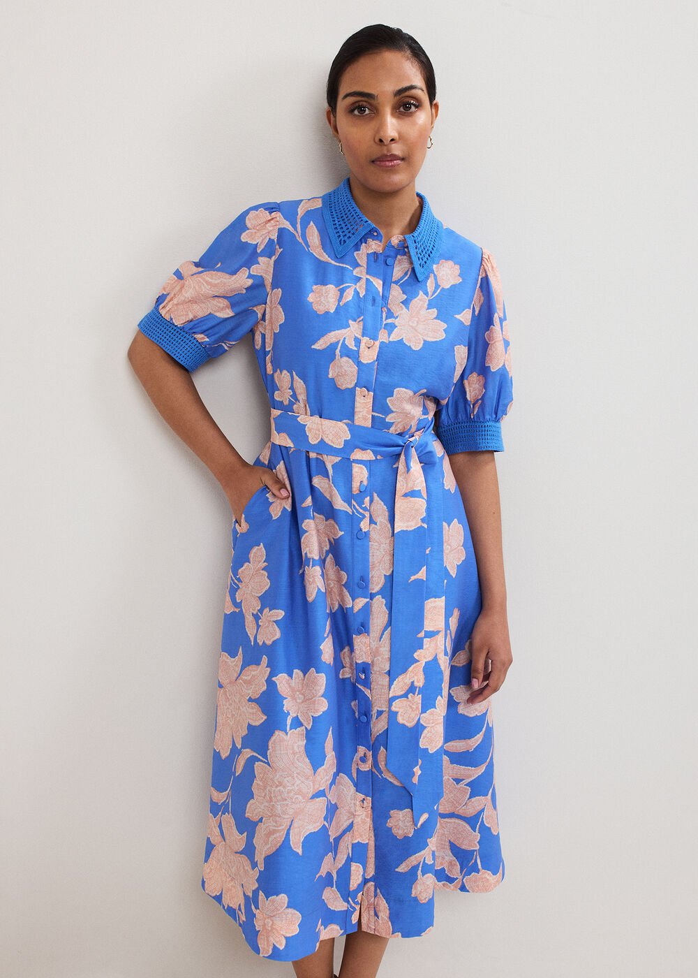 Petite Floral Dress - Blue