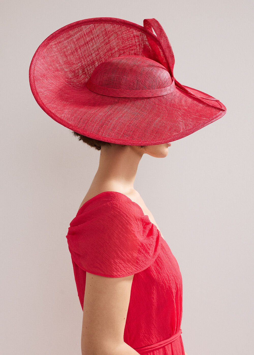 Twist Back Statement Fascinator - Coral