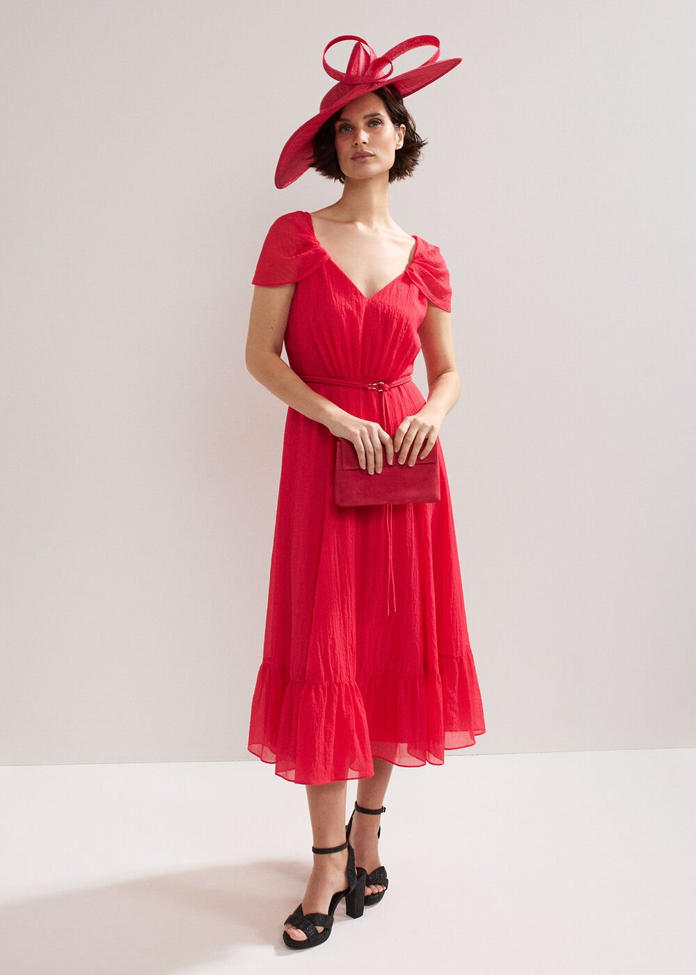Twist Back Statement Fascinator - Coral