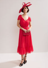 Twist Back Statement Fascinator - Coral