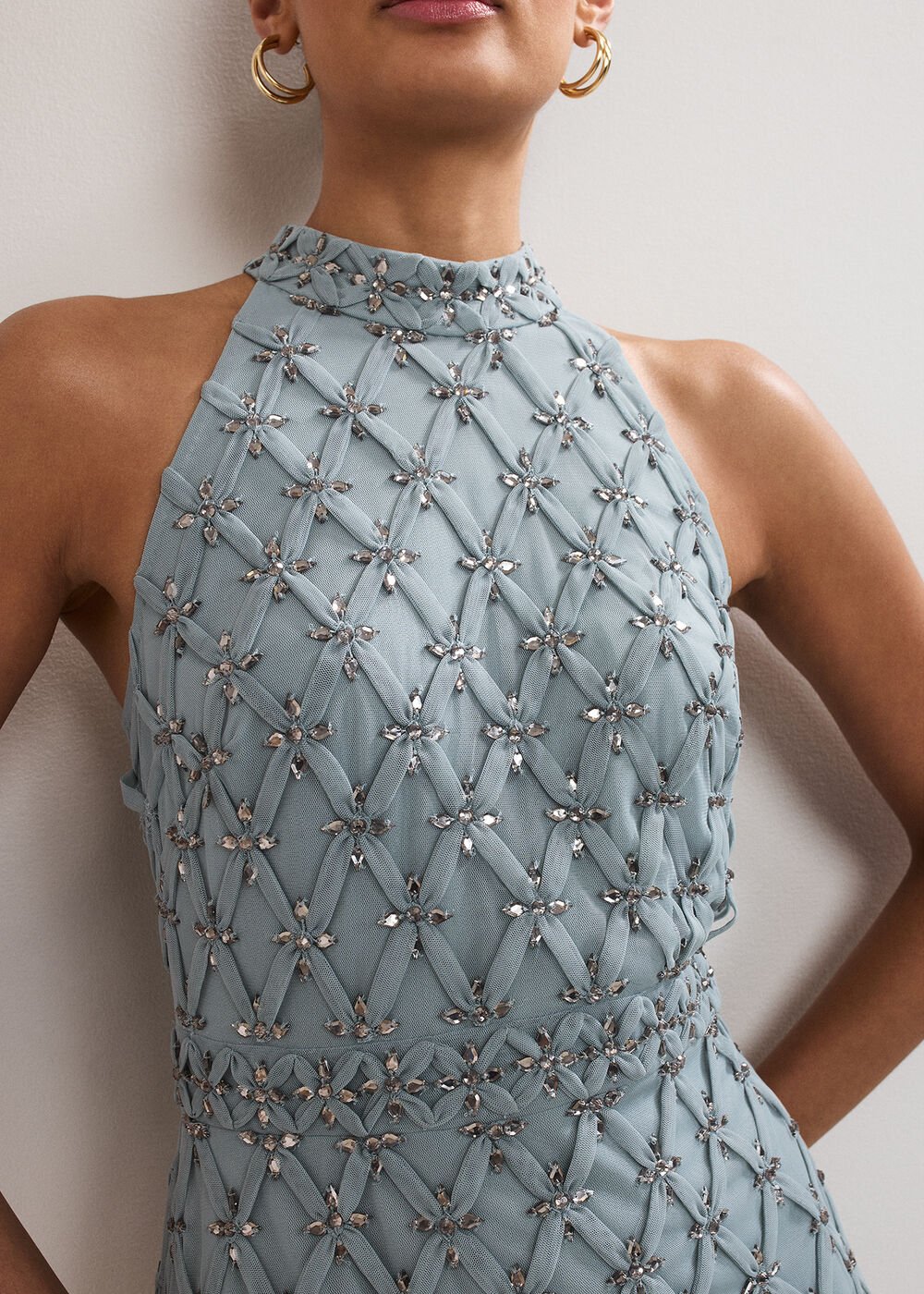 Nola Sequin Dress - Eau De Nil