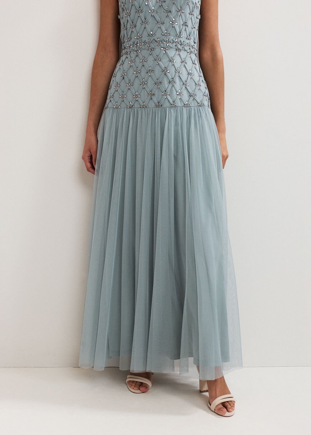 Nola Sequin Dress - Eau De Nil