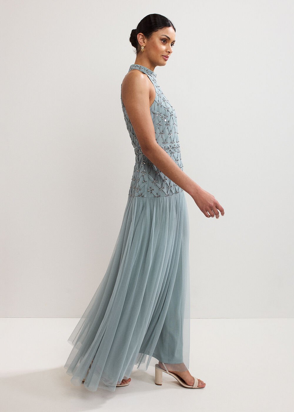 Nola Sequin Dress - Eau De Nil