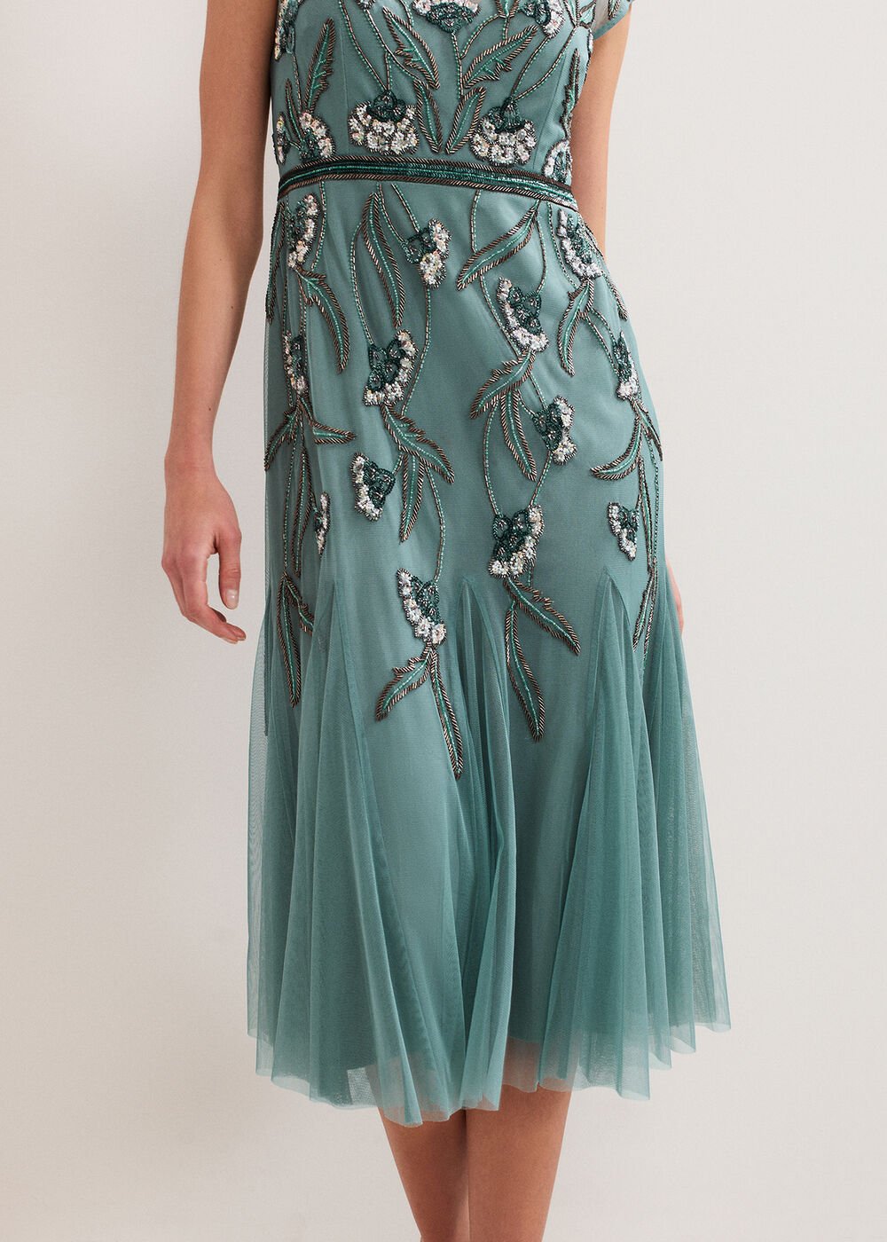 Evonne Beaded Dress - Pale Green