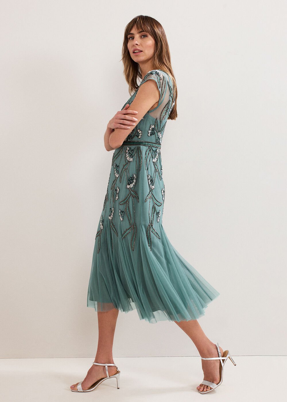 Evonne Beaded Dress - Pale Green