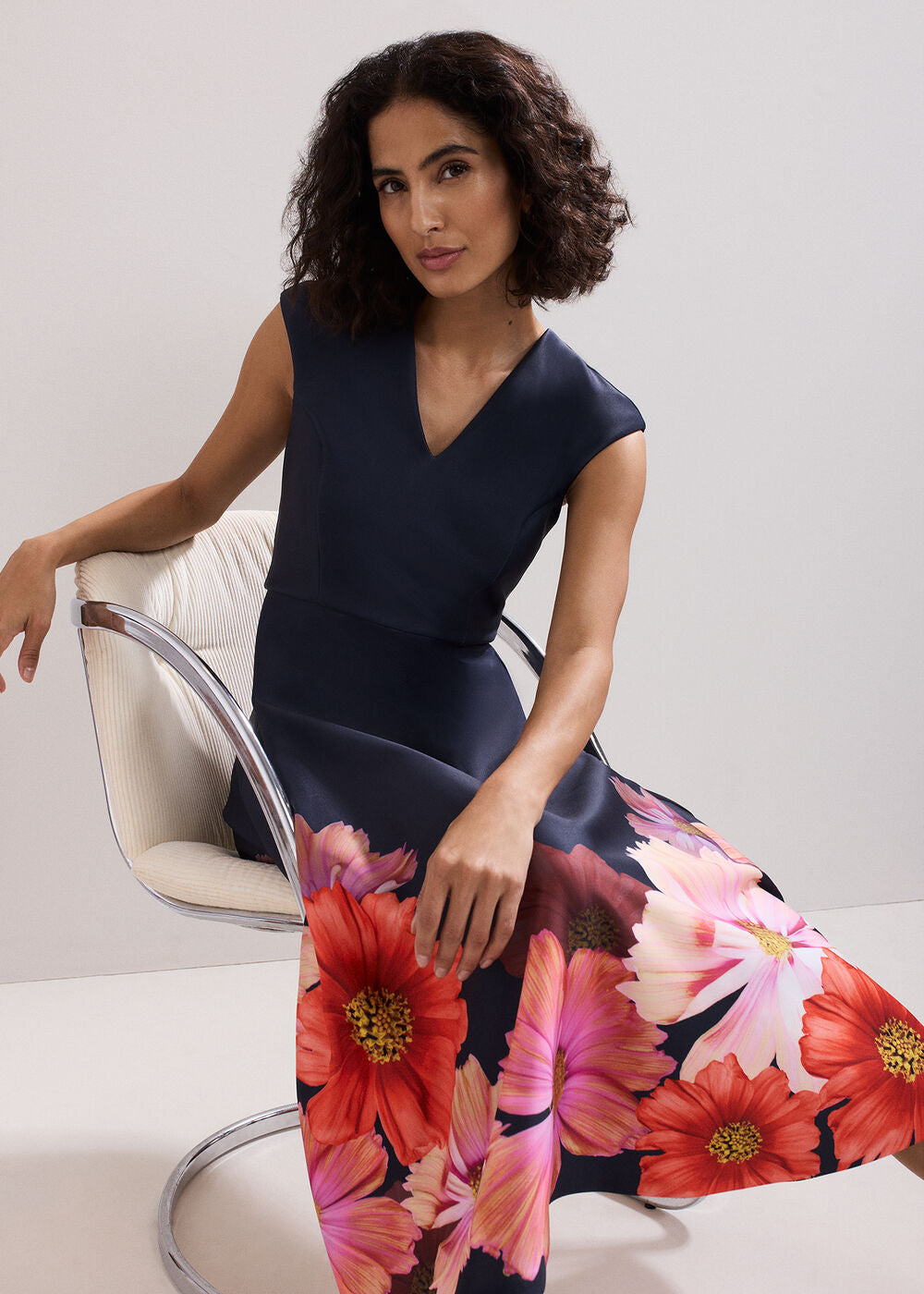 Rakhi Scuba Dress - Navy