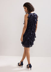 Latara Ruffle Dress - Navy