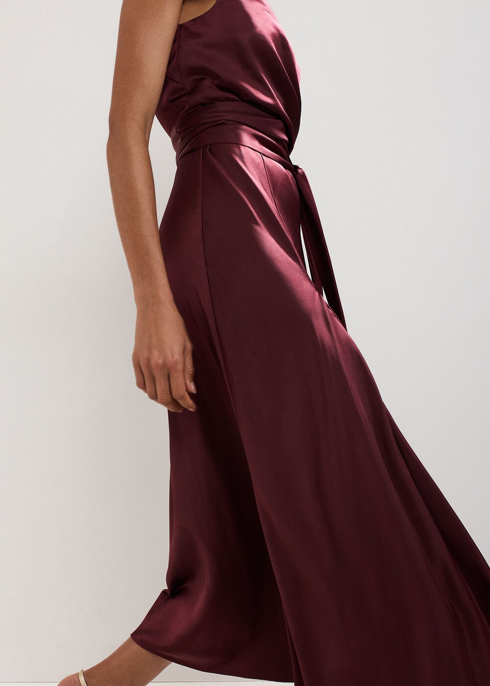 Felicity Satin Dress - Burgundy