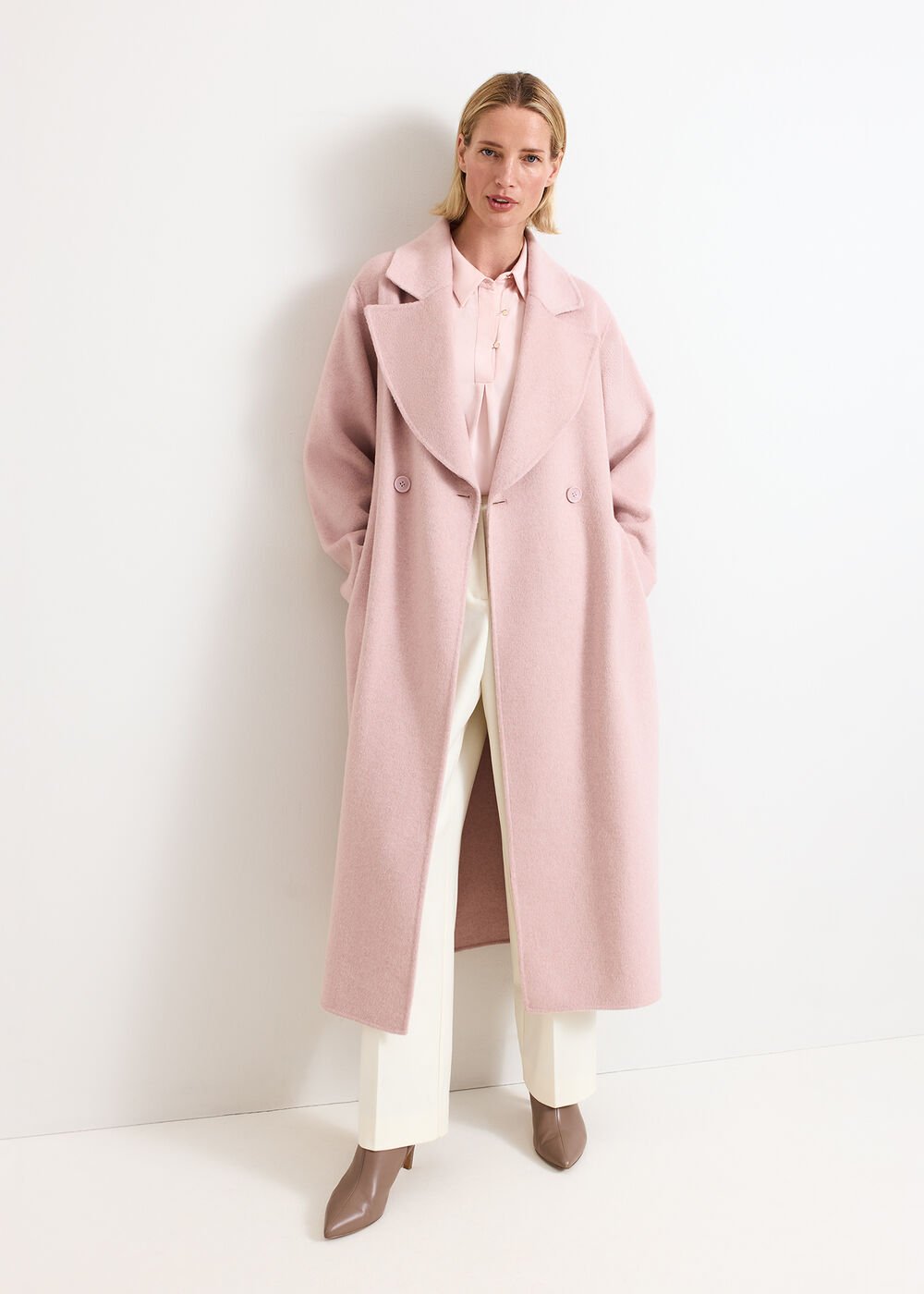 Darcy Pink Wool Coat - Pink