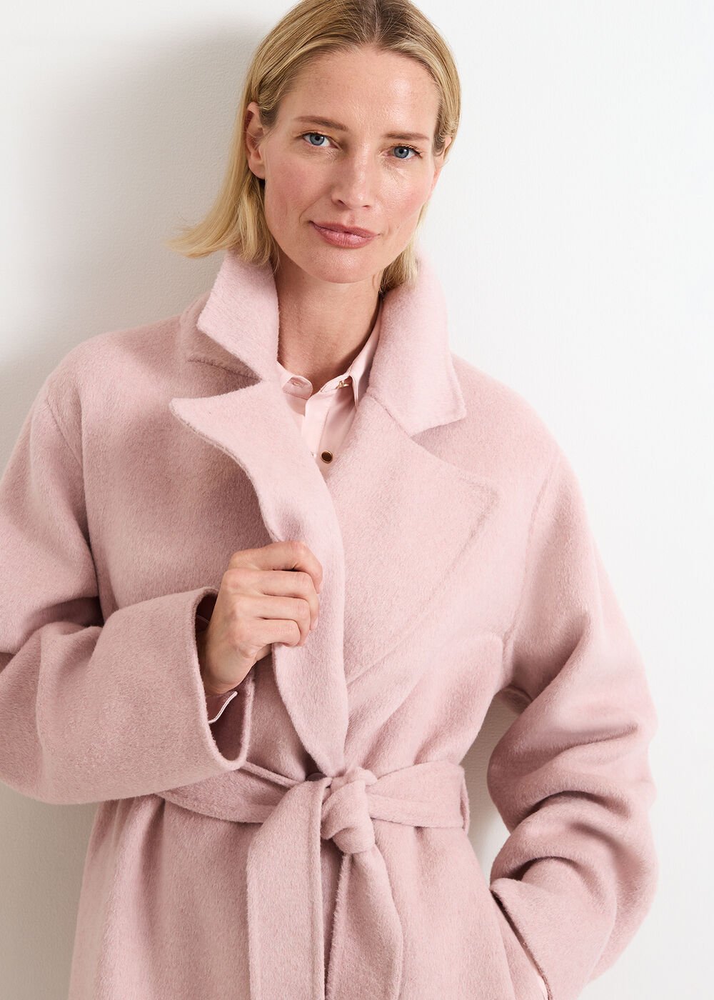 Darcy Pink Wool Coat - Pink