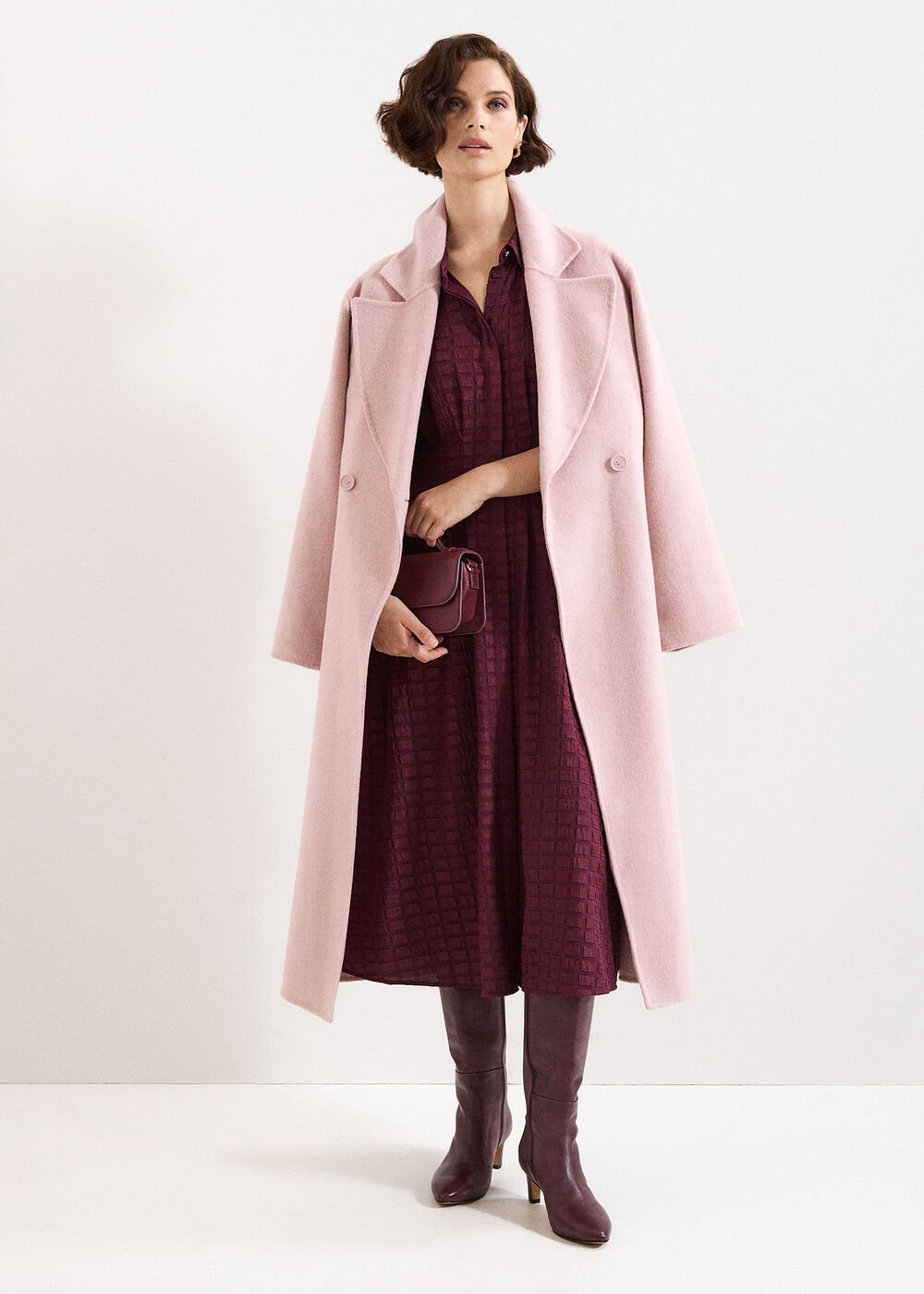 Darcy Pink Wool Coat - Pink