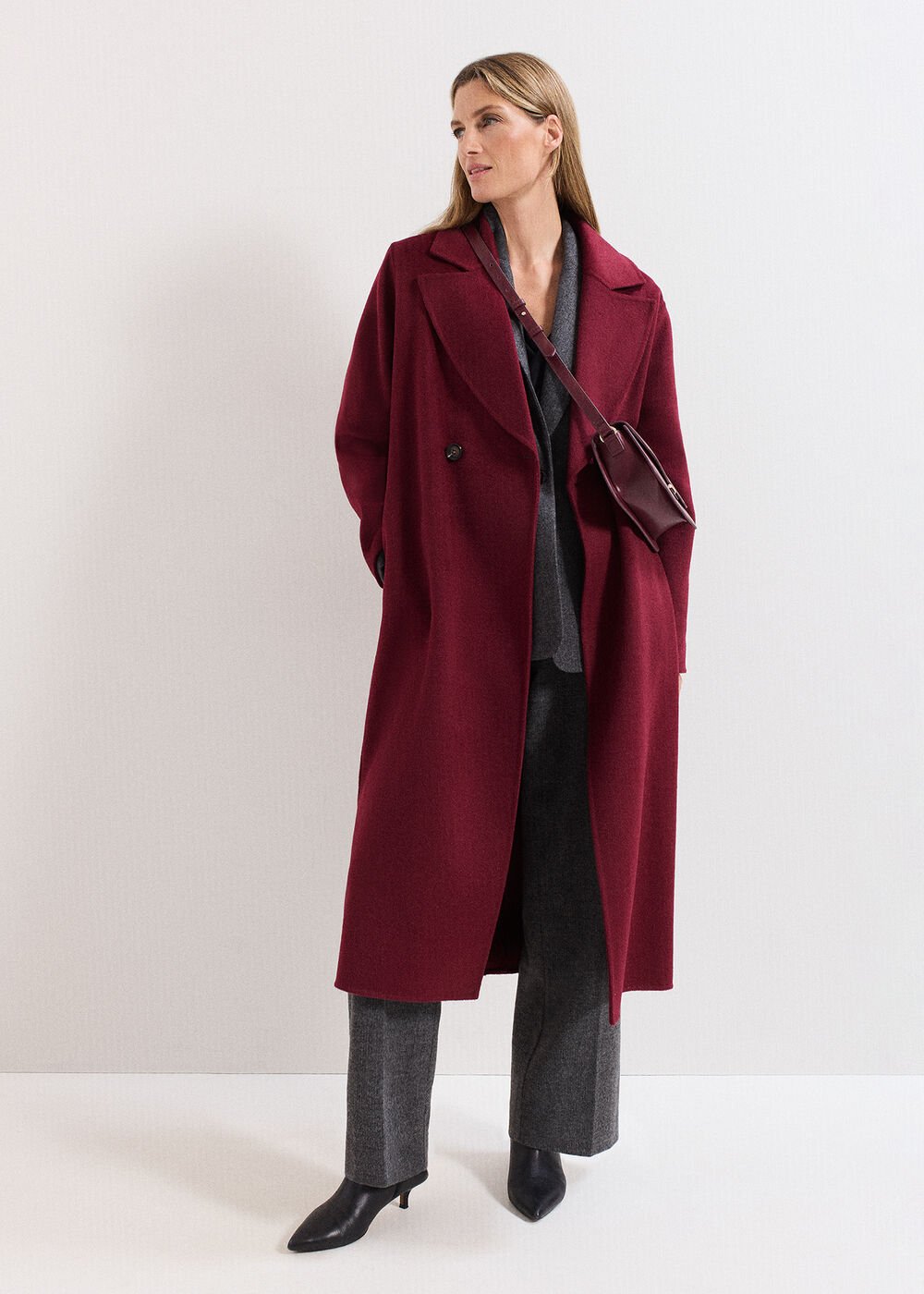 Darcy Wool Coat - Dark Red