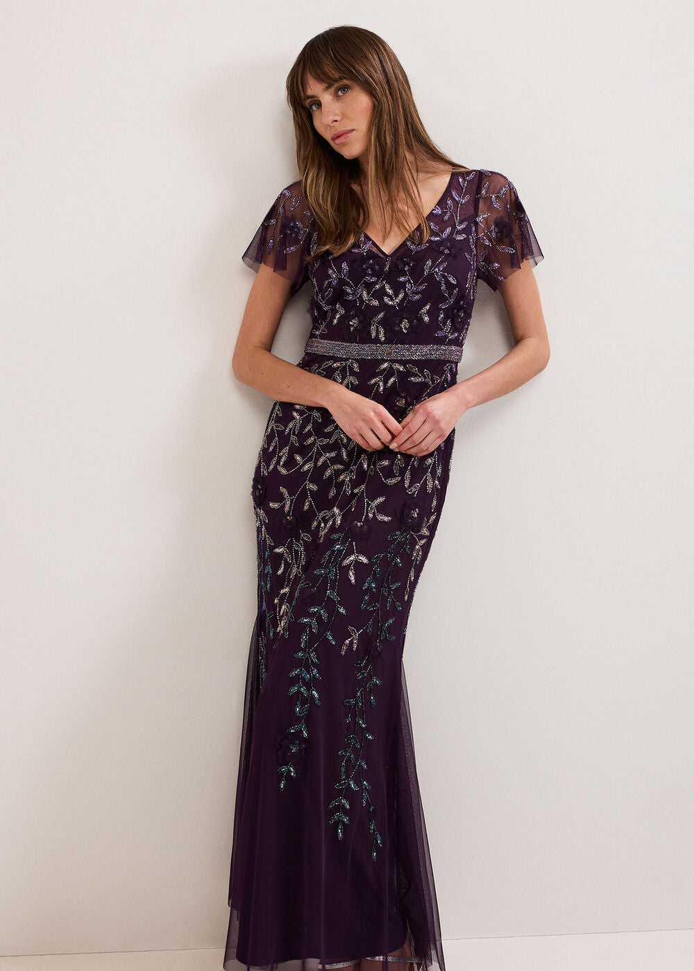 Kaida Beaded Dress - Purple