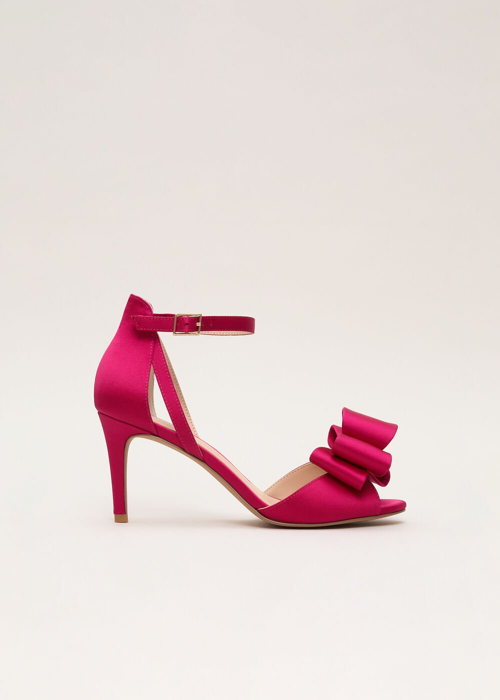 Satin Bow Sandals - Pink