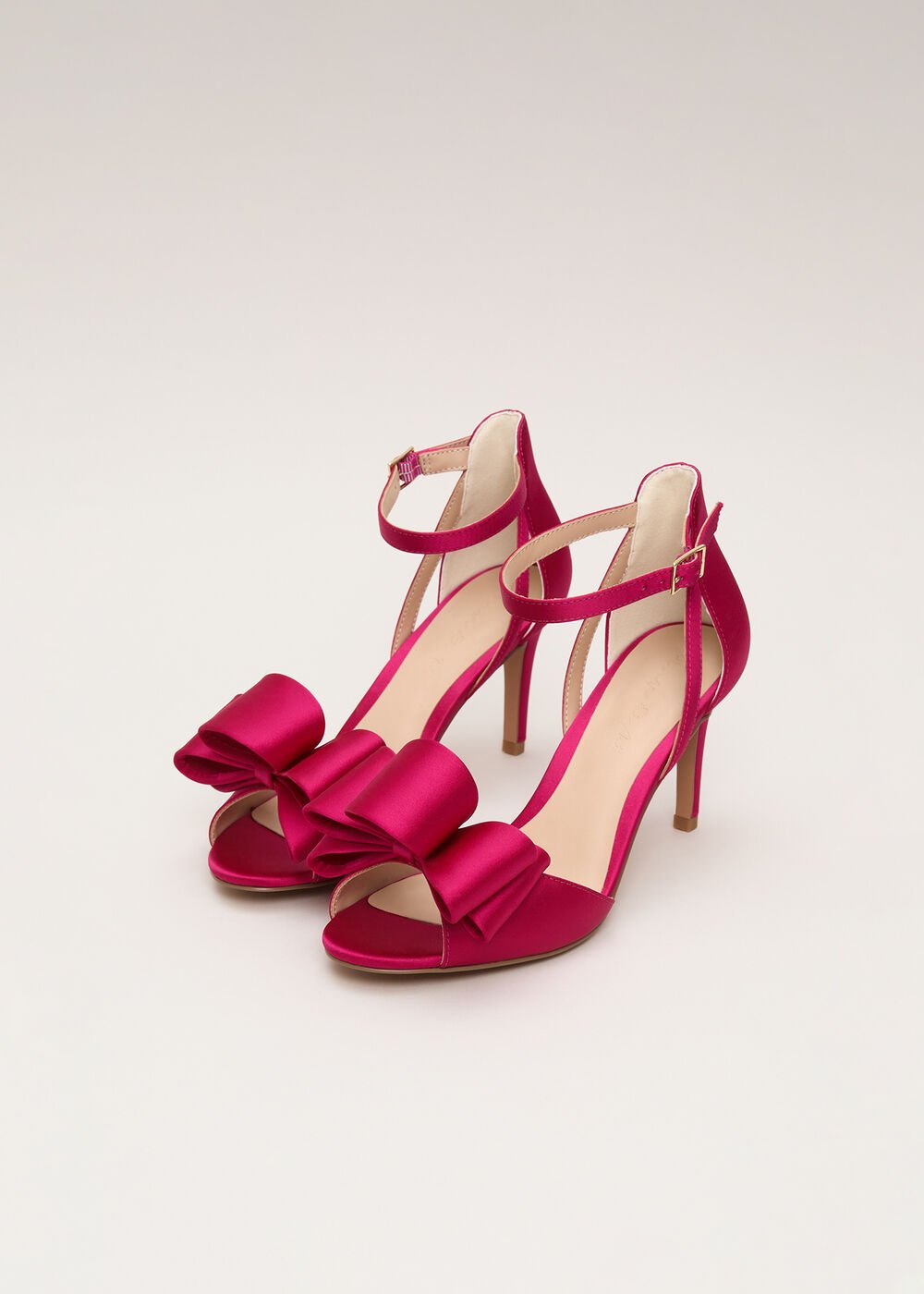Satin Bow Sandals - Pink