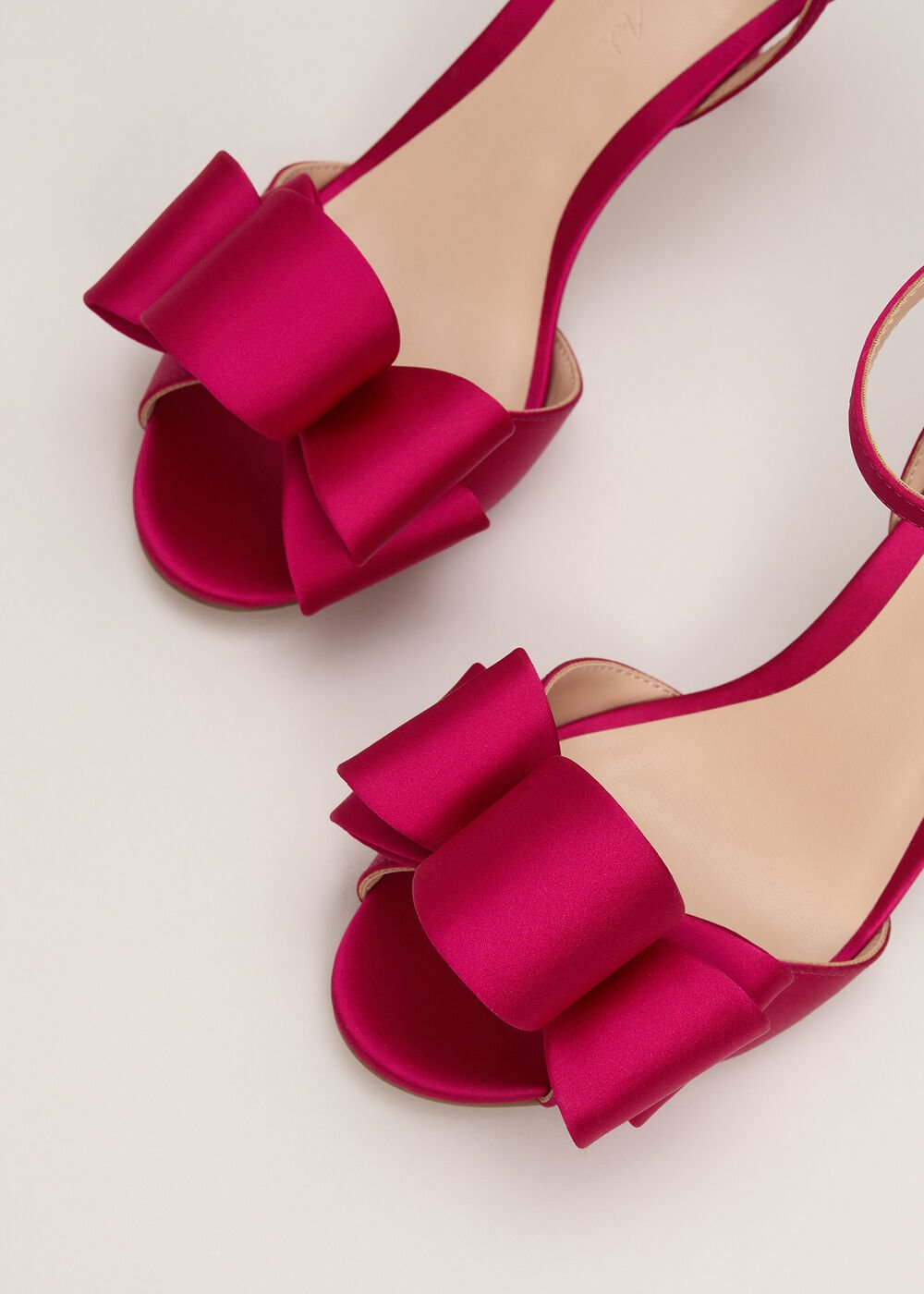 Satin Bow Sandals - Pink