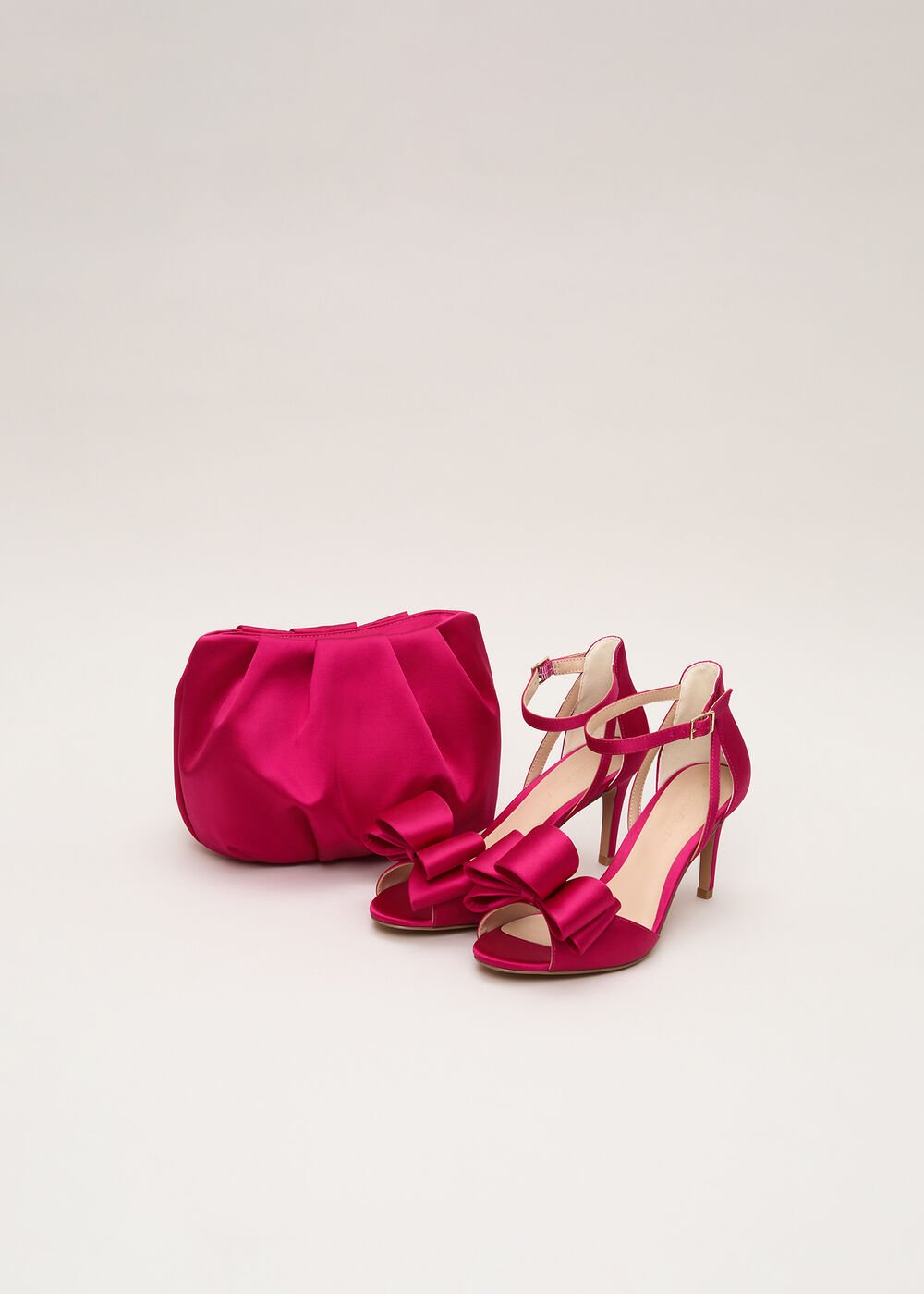 Satin Bow Sandals - Pink