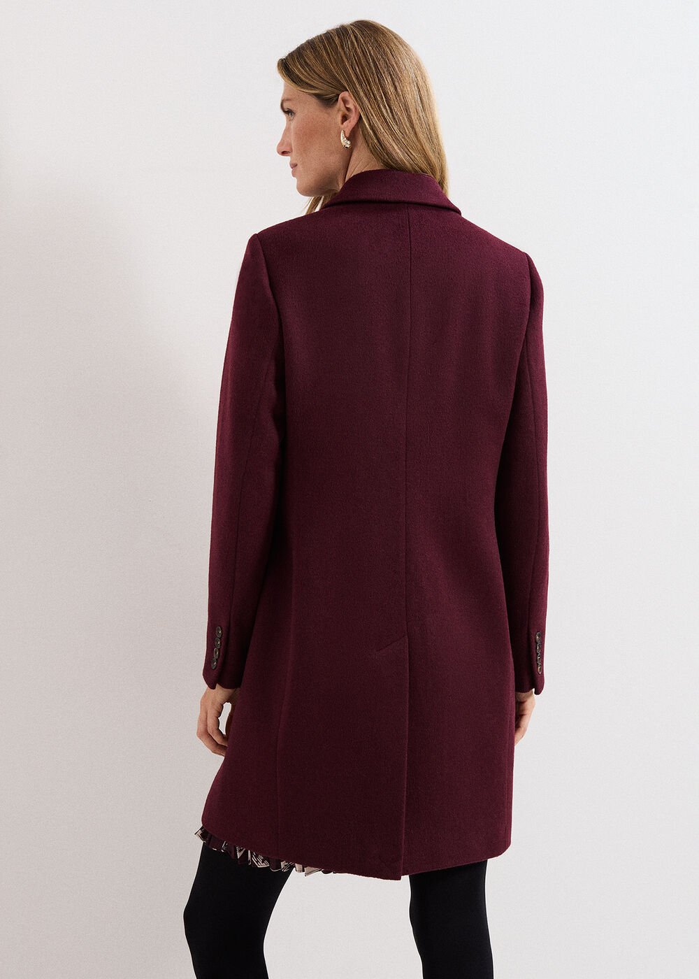 Lydia Wool Coat - Burgundy