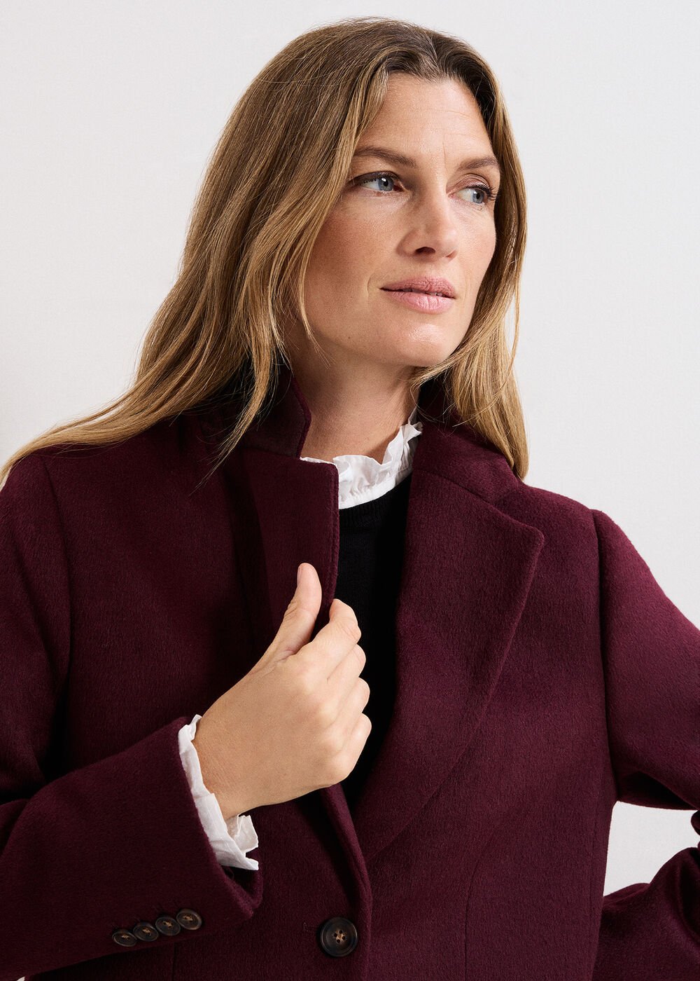 Lydia Wool Coat - Burgundy