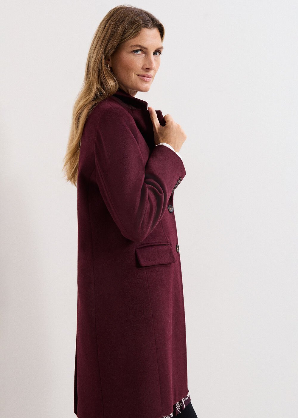 Lydia Wool Coat - Burgundy