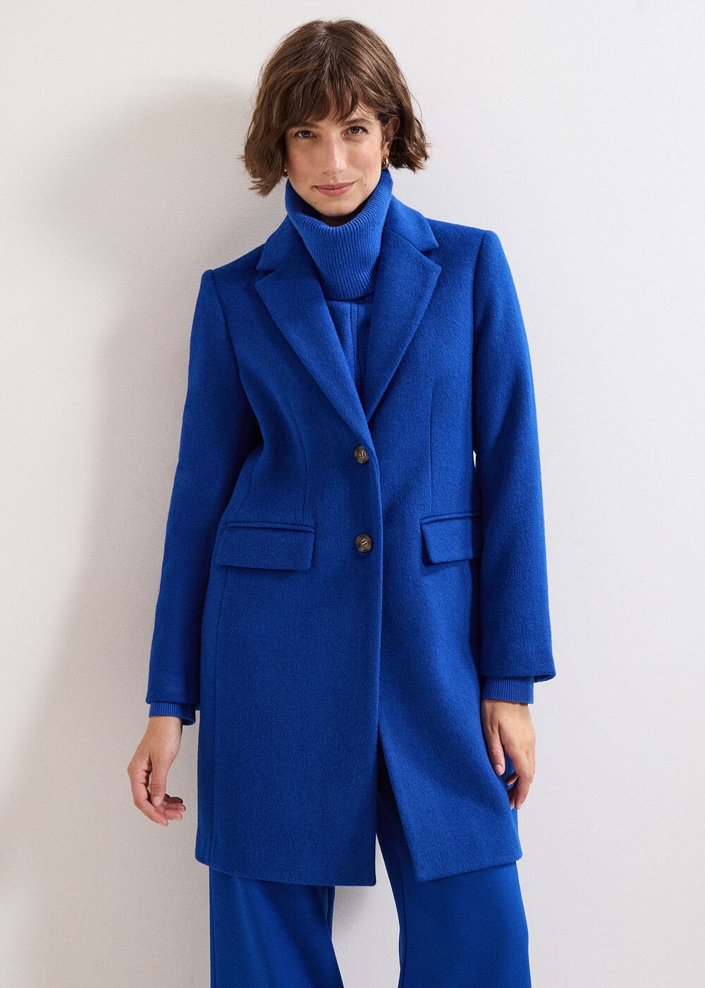 Lydia Blue Wool Coat - Cobalt