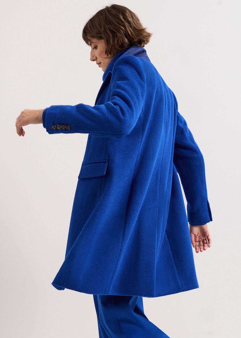 Lydia Blue Wool Coat - Cobalt