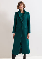 Lydia Long Wool Coat - Teal