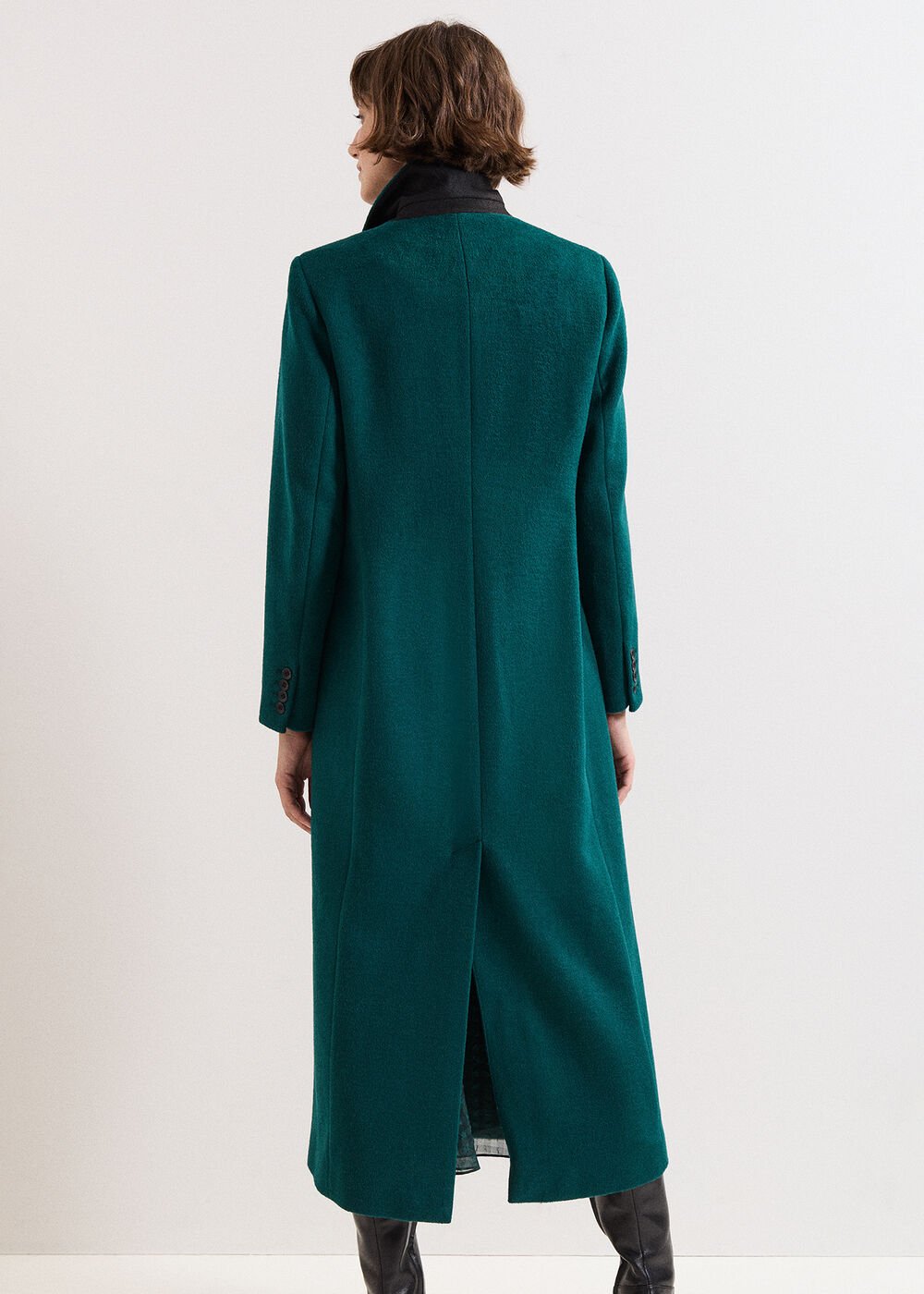 Lydia Long Wool Coat - Teal