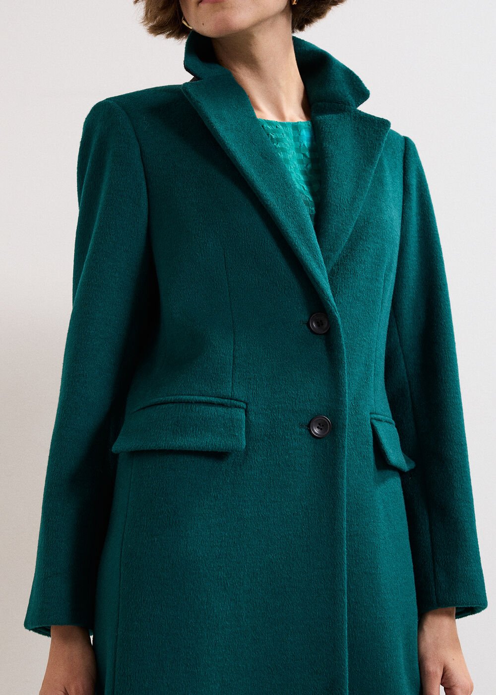 Lydia Long Wool Coat - Teal